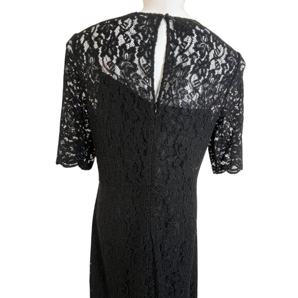 Pendleton Black Lace Dress Size 12 Flounce Hem Lined - Picture 9 of 15